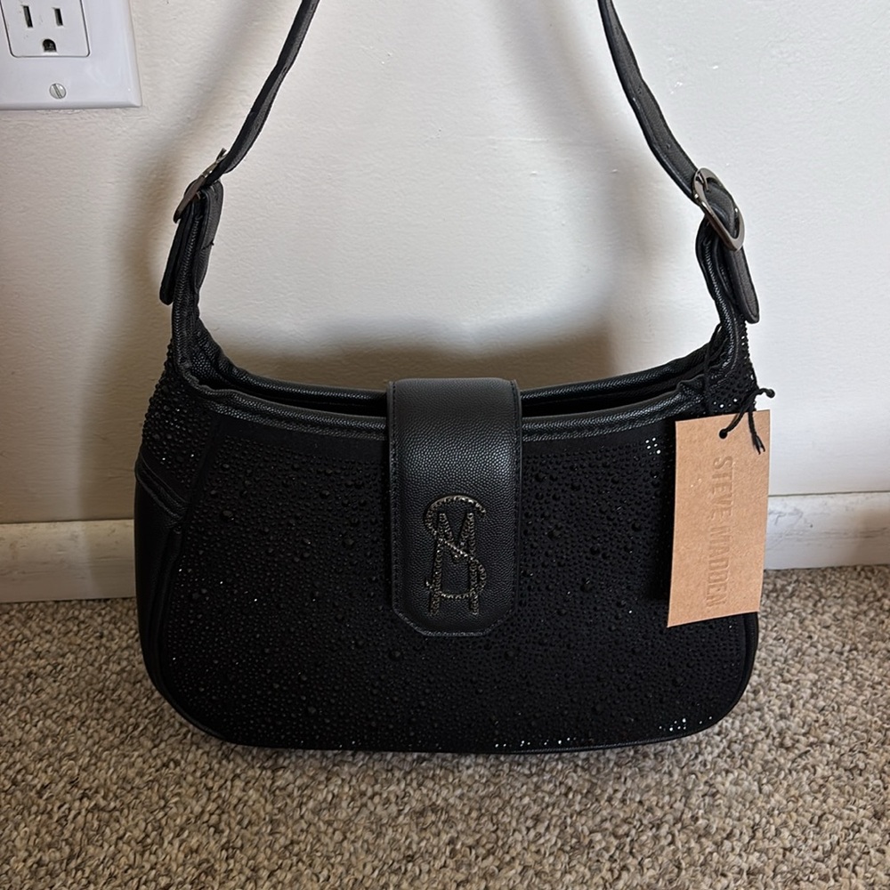 Steve Madden Black Beaded Handbag